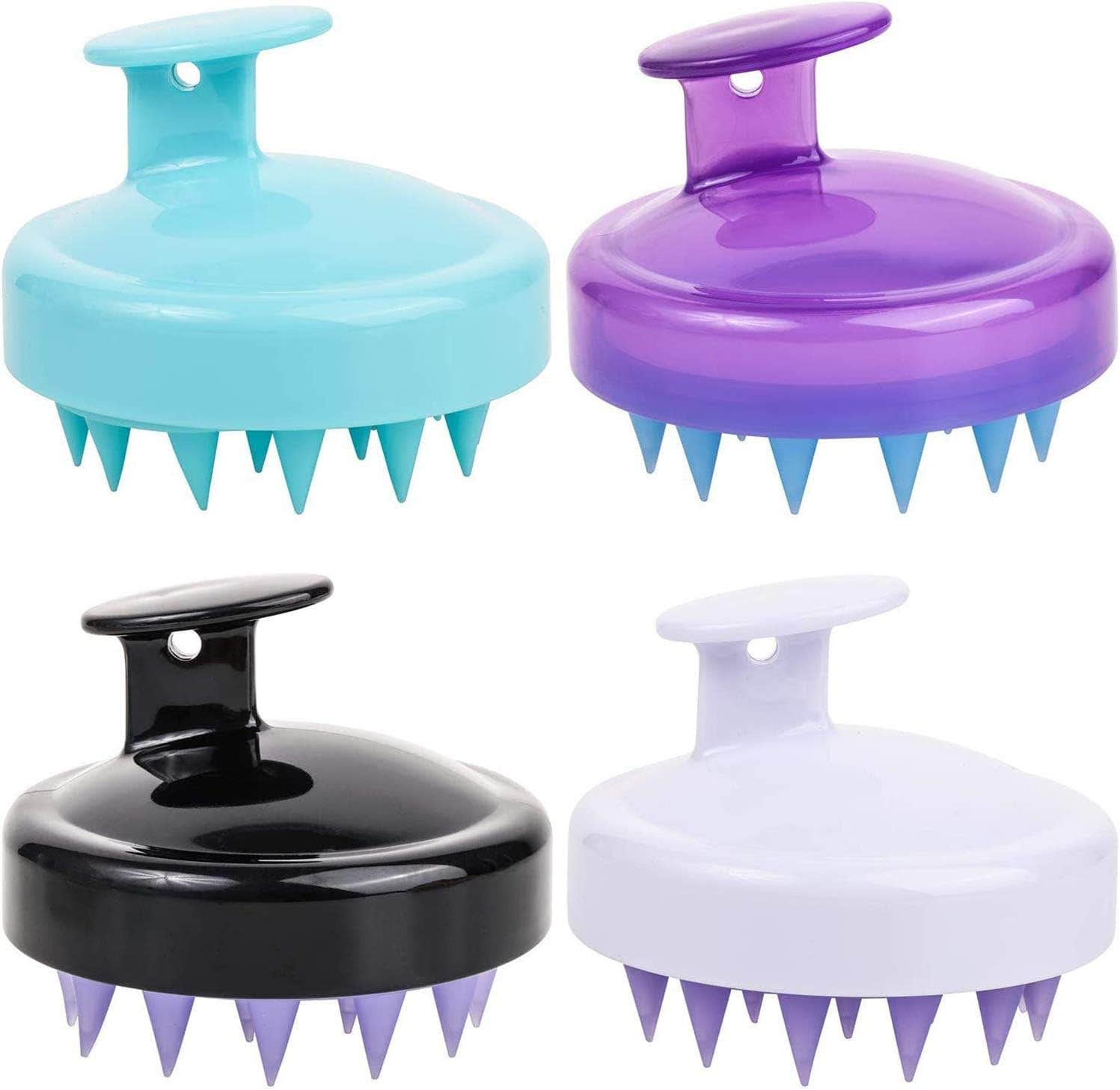DELFINO Hair Washing Brush, Hair Scalp Massager Shampoo Brush with Soft Silicone Bristle, Scalp Scrubber Exfoliating for Women, Men Dandruff Treatment, Hair Growth and Stress Release