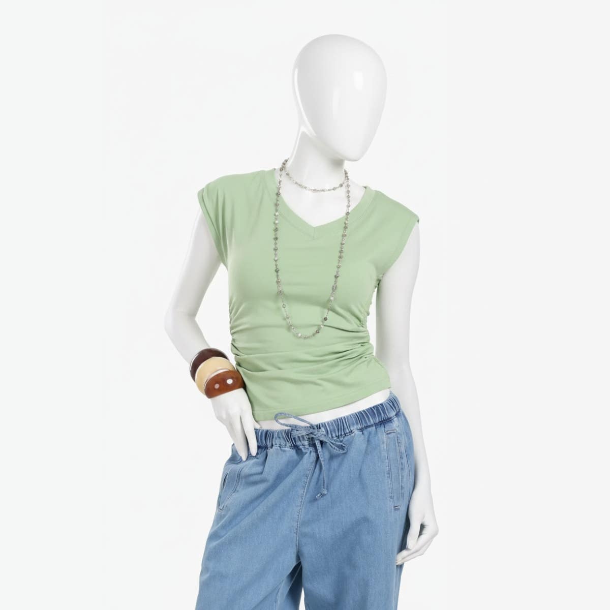 Asymmetric V-Neck Top