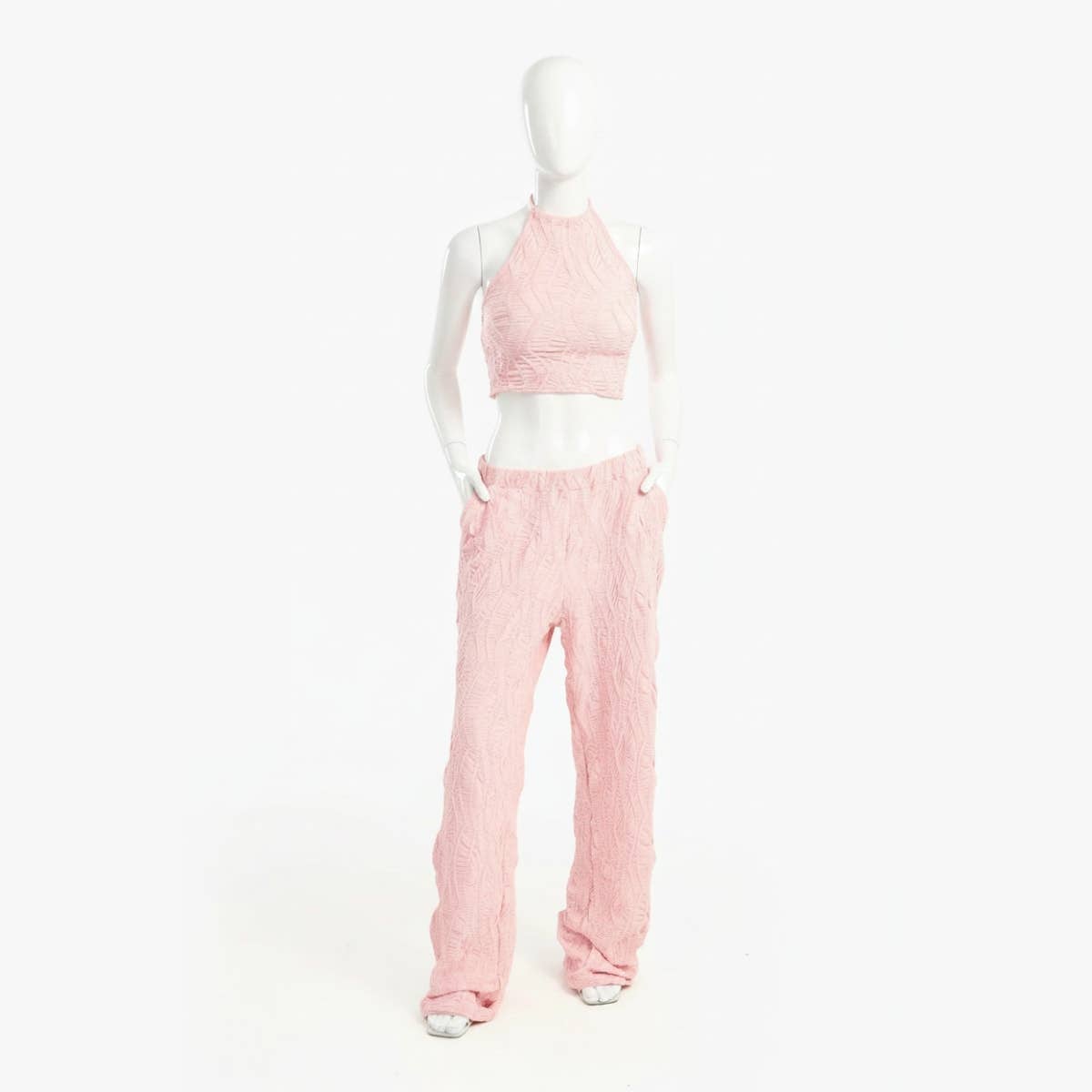Ribbed Halter Neck Beach Set