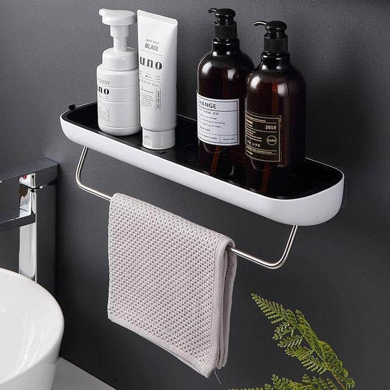 Generic White Metal Kitchen Towel Rack with Extra Storage - Wall-Mounted Shelf - Durable & Versatile Organizer