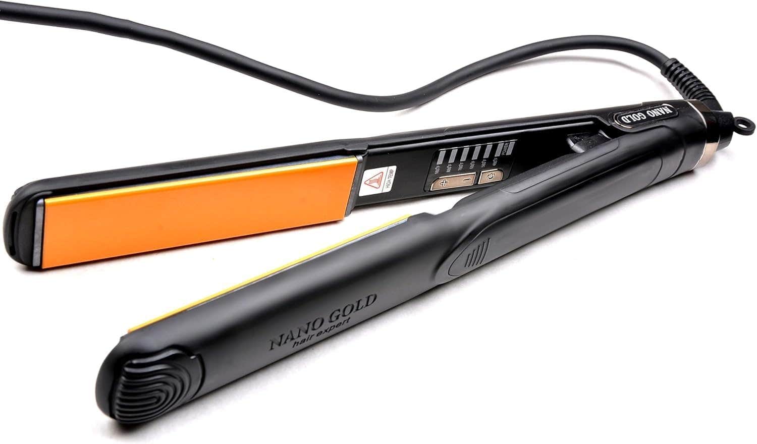 NANO GOLD Professional Dual-Layer Hair Straightener - Ceramic Black - Salon Results