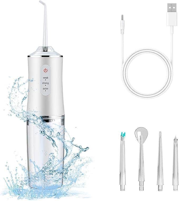 Gulza Cordless Electric Water Flosser - 3 Modes, 4 Nozzles, Rechargeable