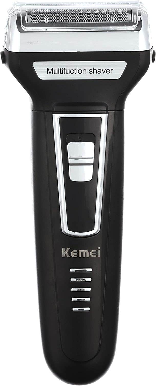 Kemei KM-6558 3-in-1 Rechargeable Nose & Hair Trimmer - Black Silver