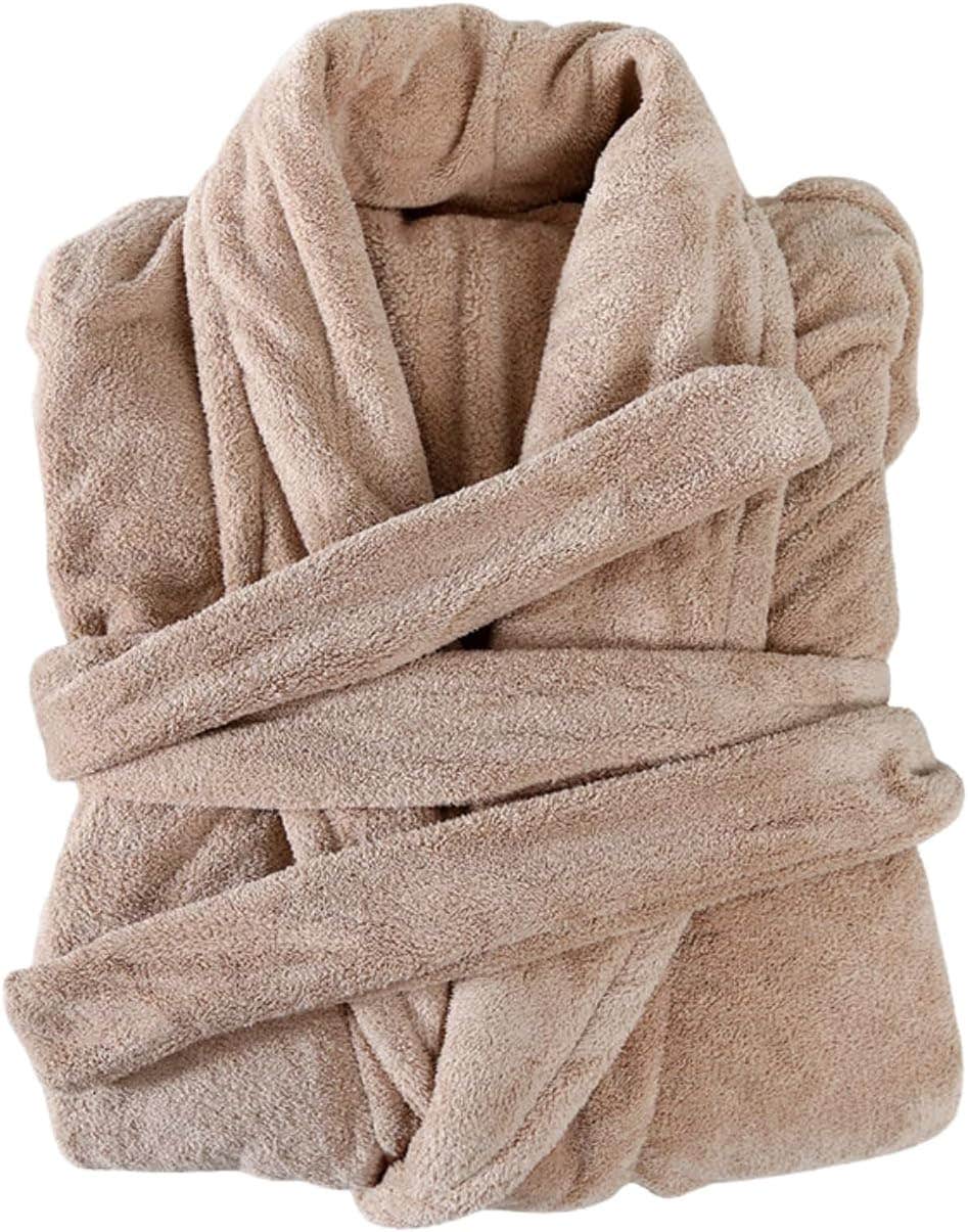 TM HOME Luxury Hotel Bathrobe, 100% Cotton Plush Texture, Unisex Fit - CAFFE