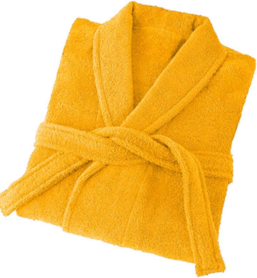 TM HOME Luxury Hotel Bathrobe - 100% Cotton, Plush Texture, Orange