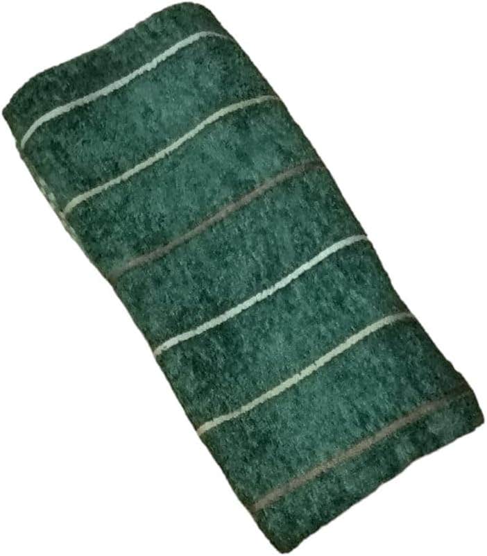 Luxury Green Stripe Cotton Bath Towel - Soft, Absorbent, 90x180cm - Beach & Shower