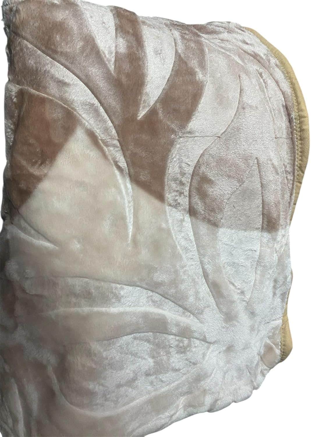 Luxury Beige & Brown Faux Fur Blanket, Soft & Warm - 180x220 cm