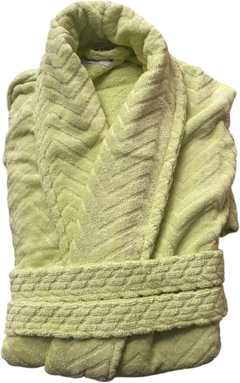 Luxury Mint Green Cotton Bathrobe with Adjustable Belt - Unisex Comfort & Style - High-Quality Material