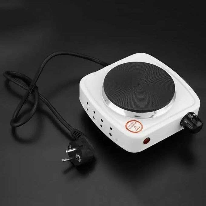Electric Heater 1000W Single Tile, Suitable for Light Cooking, Tea Preparation and Meal Warmer, Ideal for Trips, Summers, Offices, Thanks to Its Practical Size