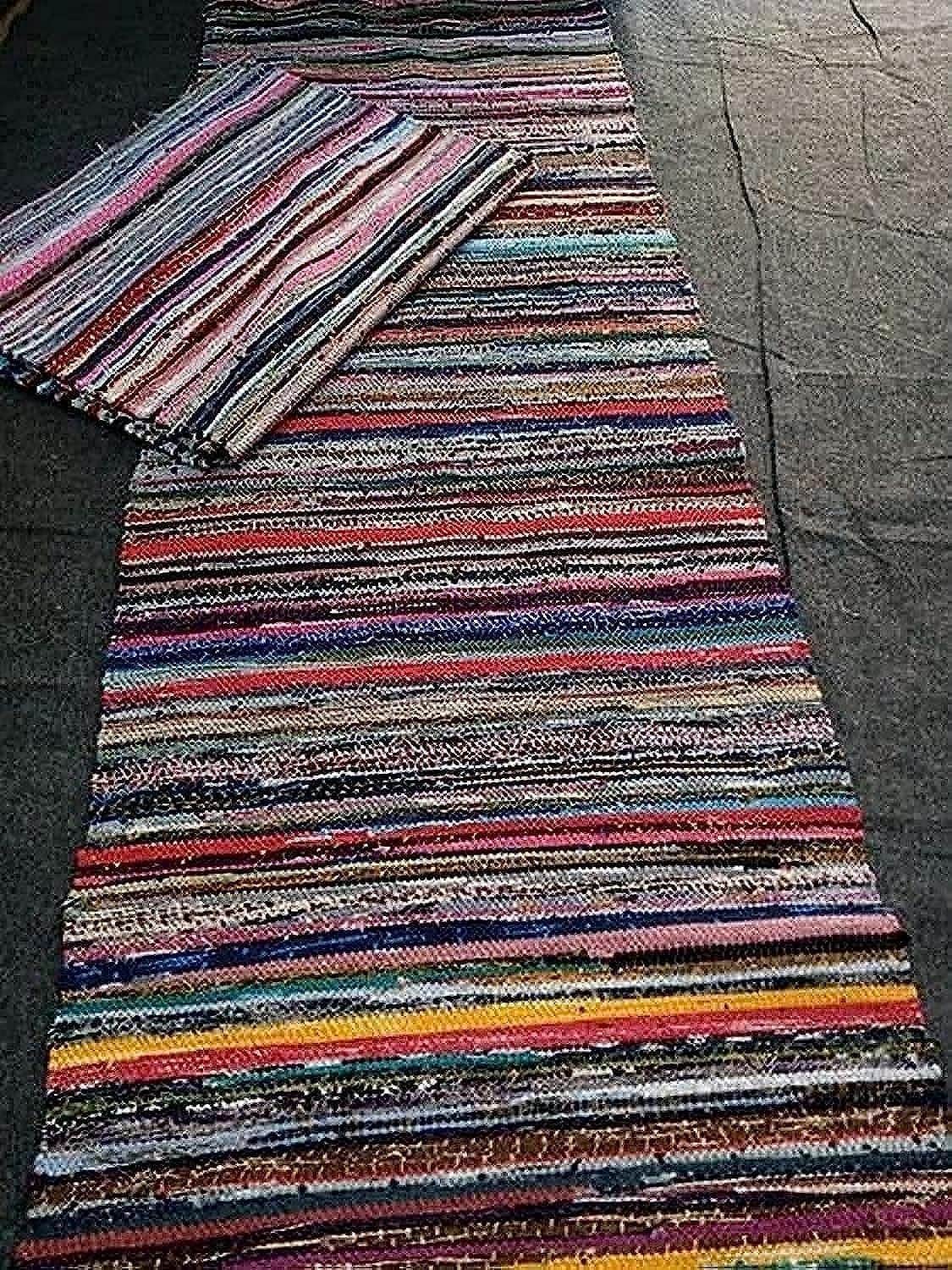 Egypt Antiques Handmade Kilim Natural Egyptian Cotton Set Of 2 Pieces 70X200Cm Egyptian Antiques Pro