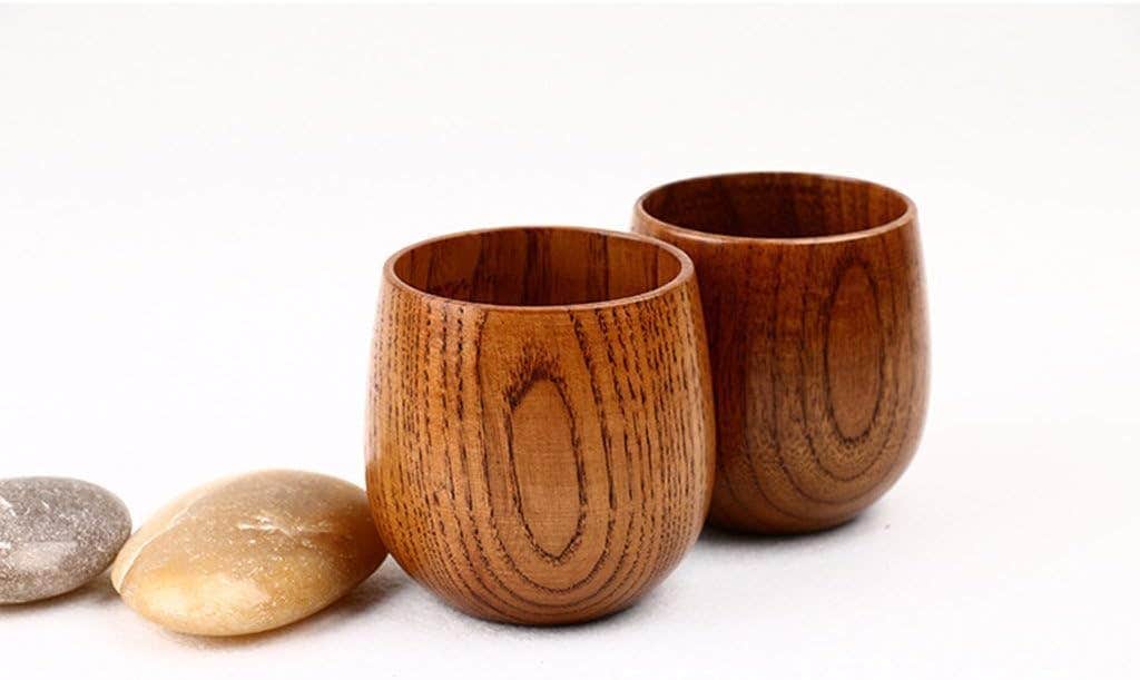 Japanese Style Wooden Mug Breakfast Beer Milk Cup Coffee Mug Wood Drinking Cup