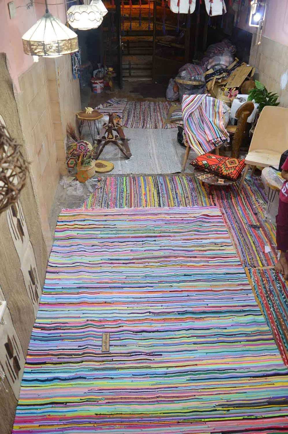 Egyptian Cotton Fabric Delight Rug Size 150 * 200 Cm 100% Egyptian Handmade By Egypt Intex