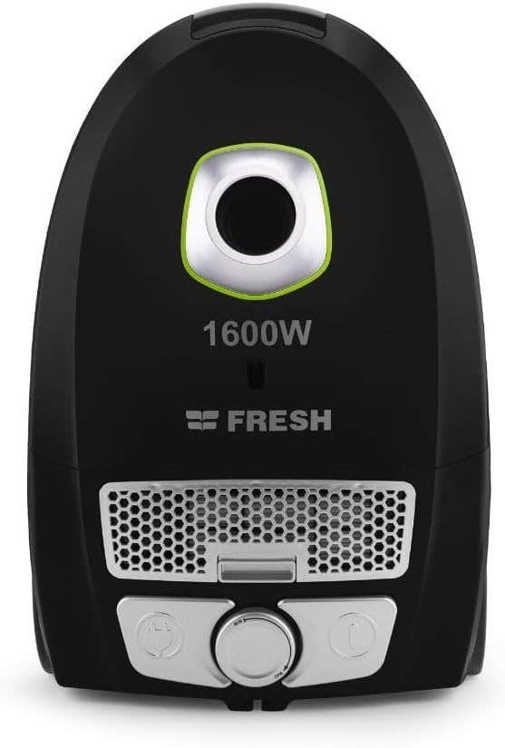 Fresh 1600W Faster Vacuum Cleaner with Bag, Black