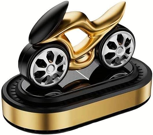 Solar-Powered Racing Bike Car Air Freshener with Cologne Diffuser