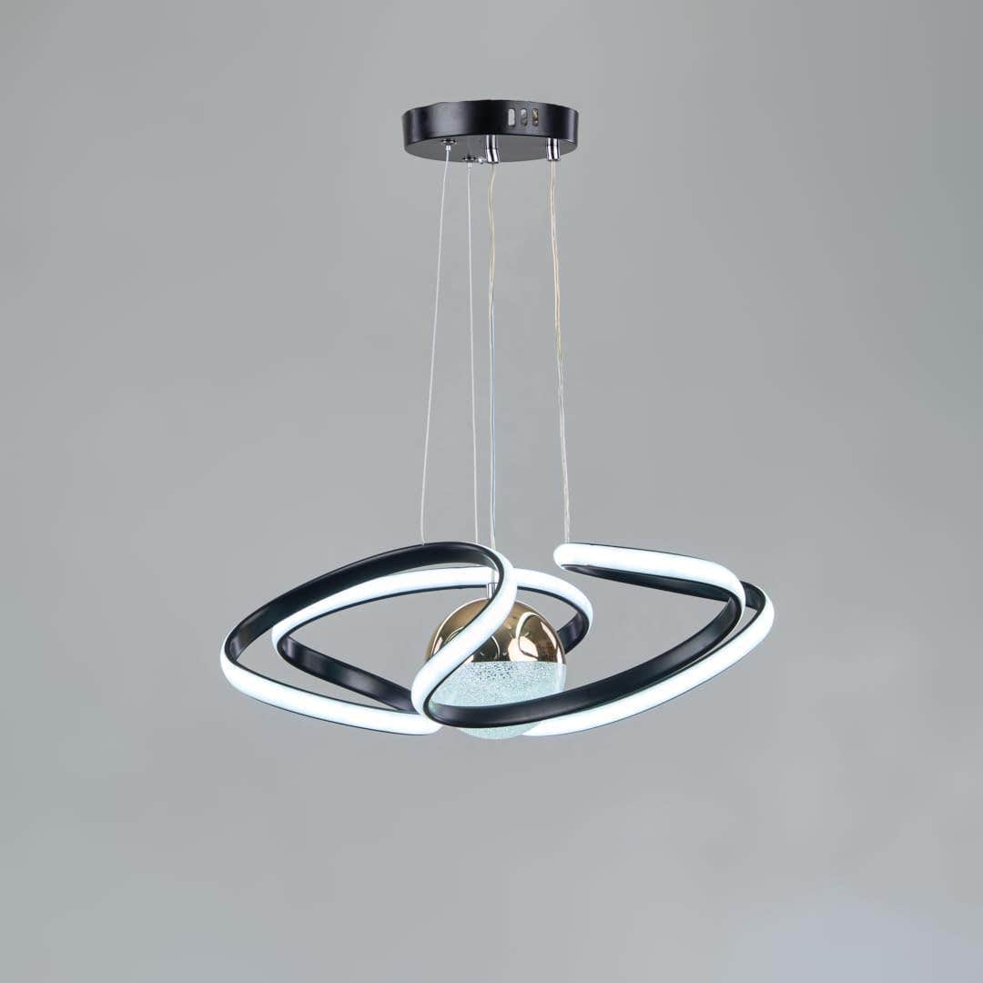 Nagafa Shop Folker Adjustable LED Chandelier, 50 cm x 50 cm x 60 Size, Black