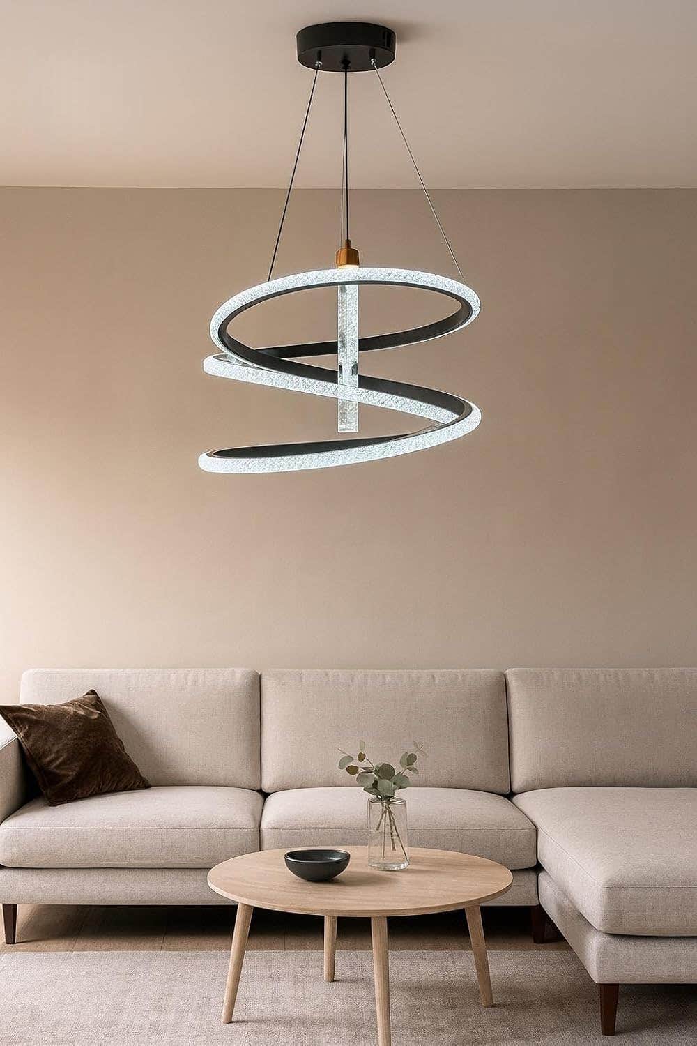 Modern Black LED Ceiling Chandelier - Adjustable Cord Length - Generic Brand