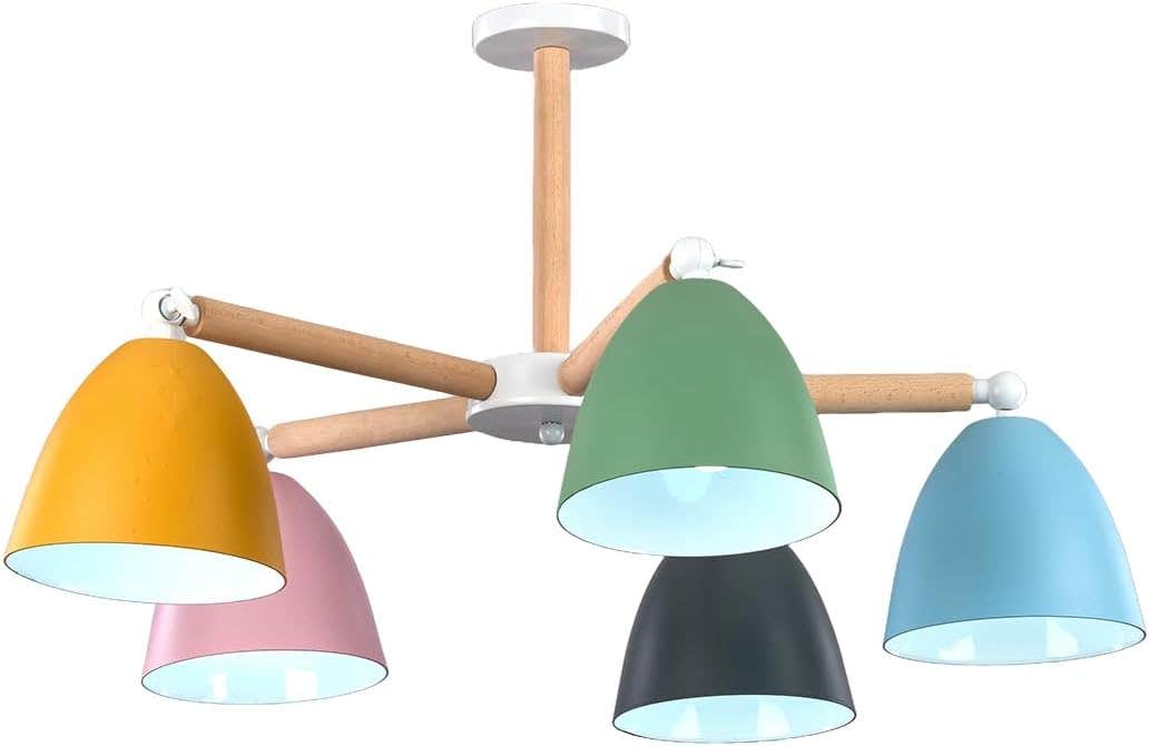 Nagafa Shop Modern Aluminum 5-Bulb Chandelier Light, Multicolor, 60x60 cm