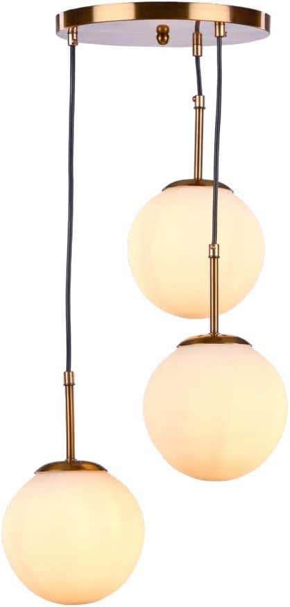 Nagafa Shop Modern White Gold Glass Chandelier - Dining Room, Kitchen, Bedroom