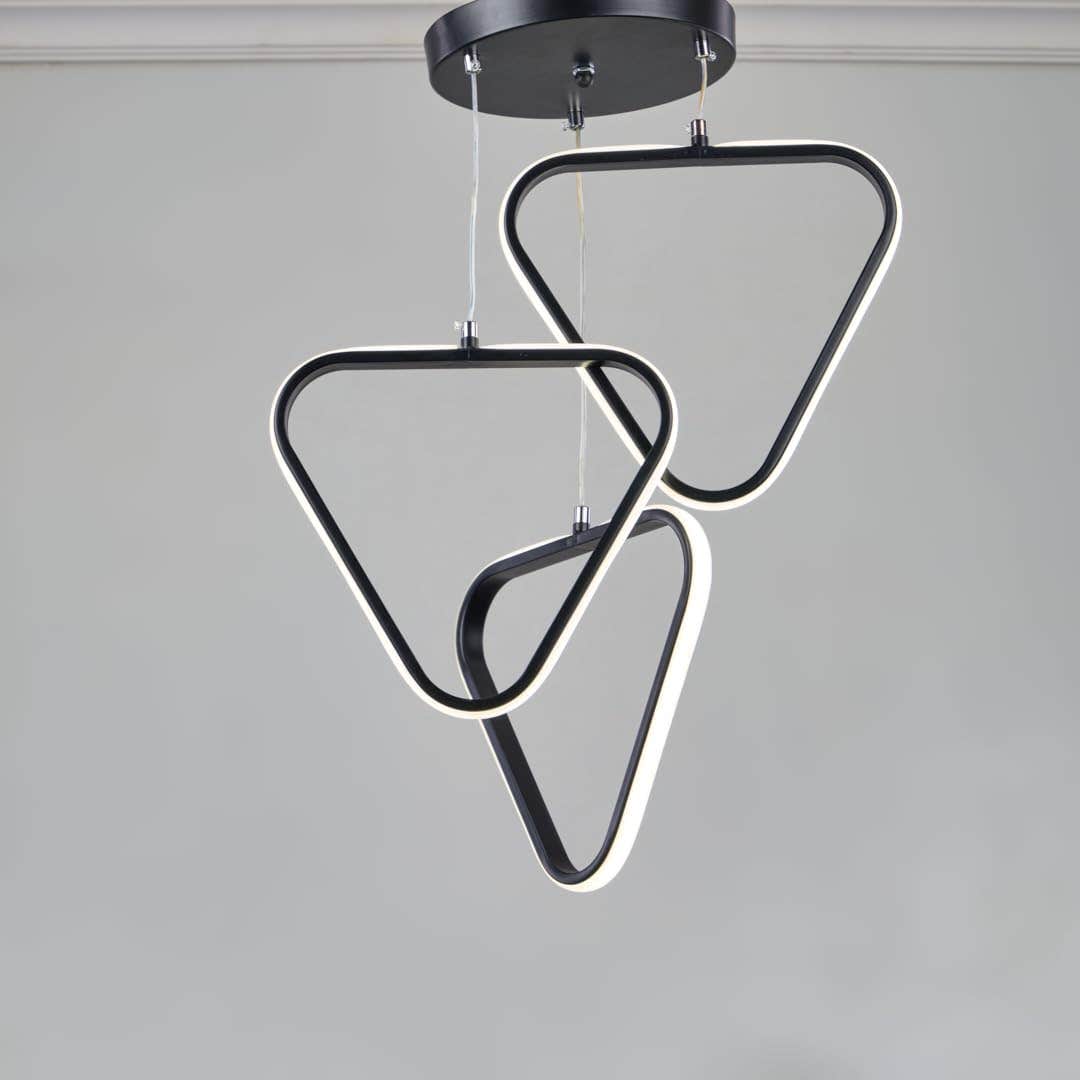 Nagafa Shop Yora Modern Adjustable Black LED Chandelier, 62cm x 25cm - Semi Flush Mount