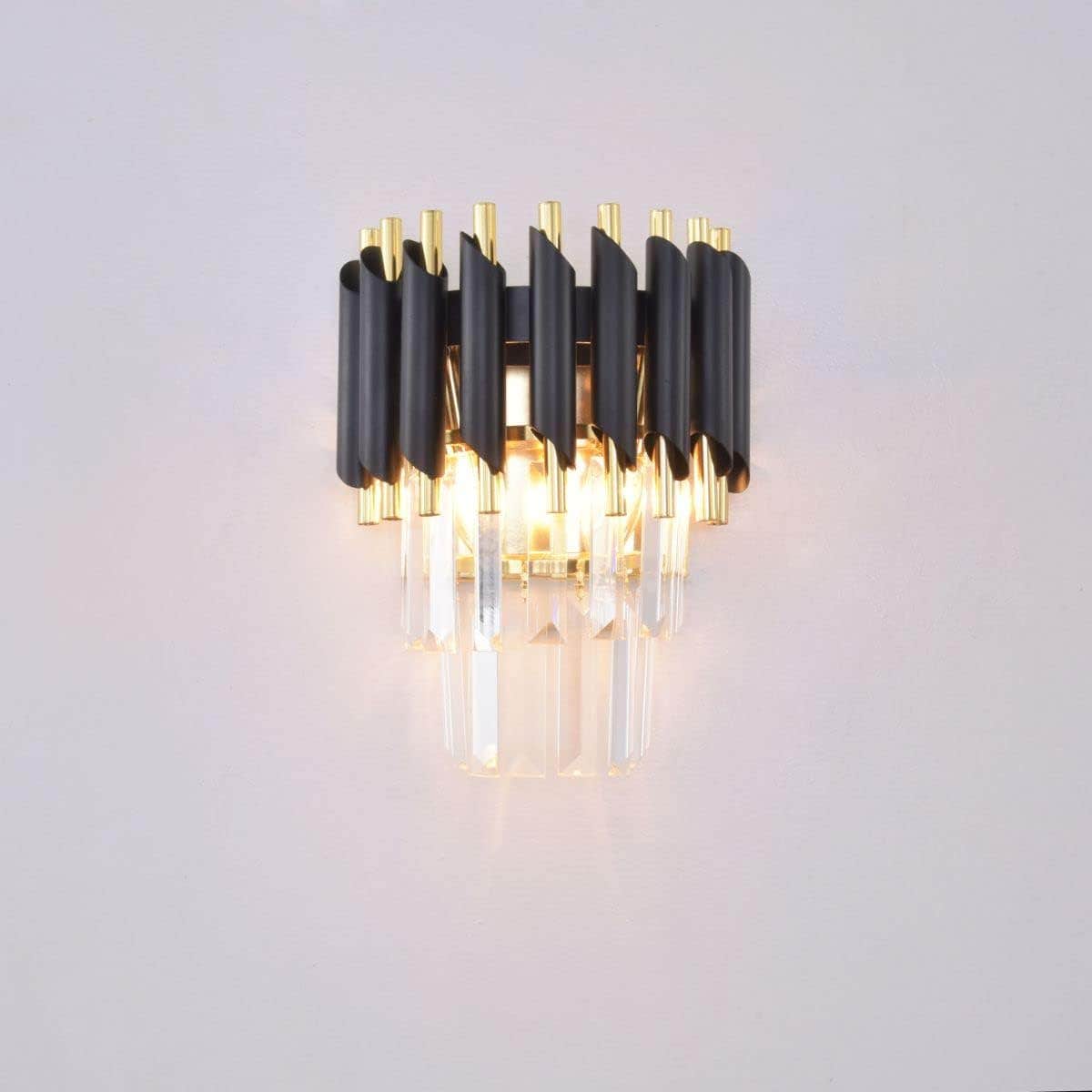 Modern Crystal Chandelier - Black Gold Flush Mount, Generic Brand