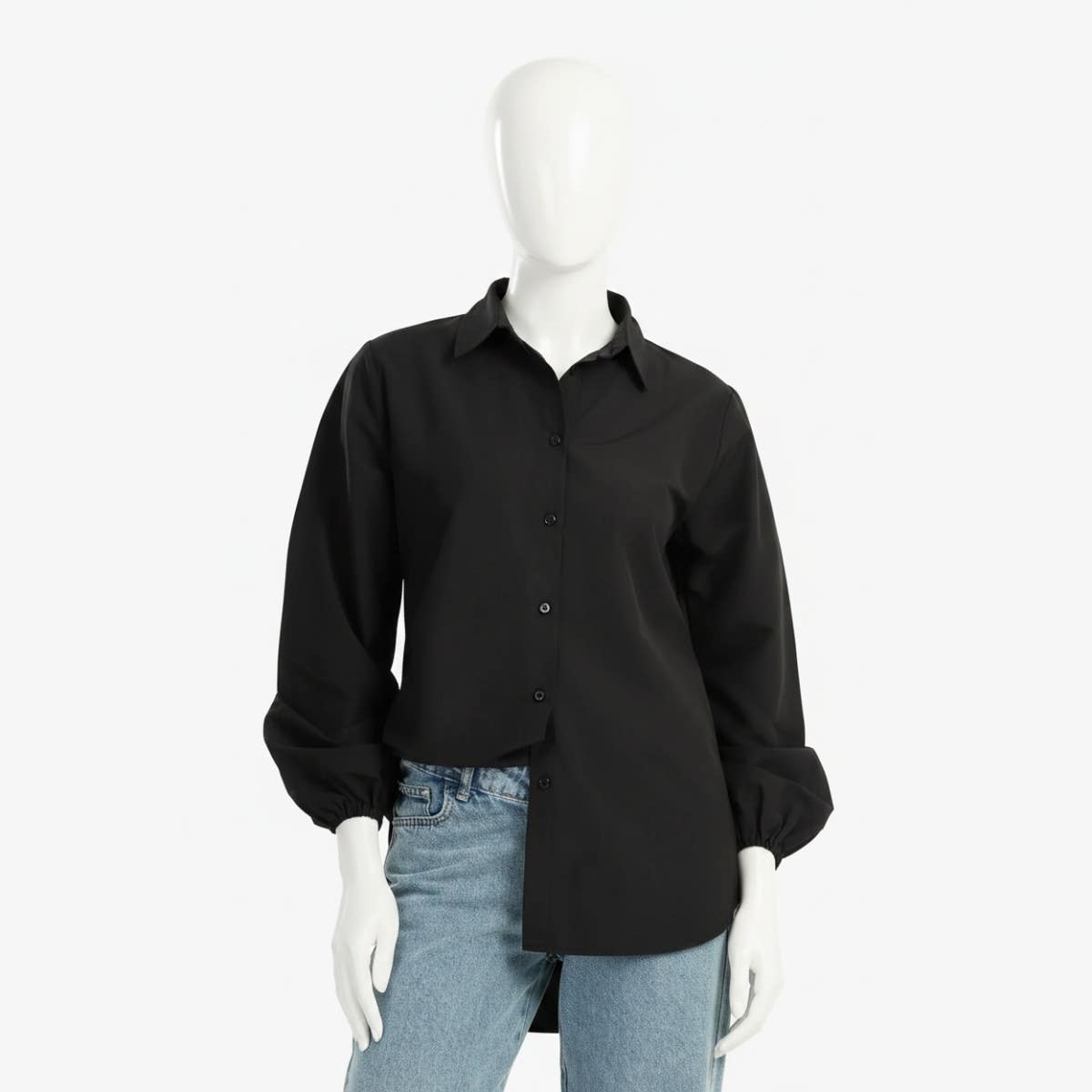 Poplin Shirt with Elastic Cuffs