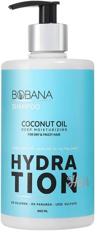 Bobana Coconut Oil Shampoo - 400ml Moisturizing for Dry & Frizzy Hair