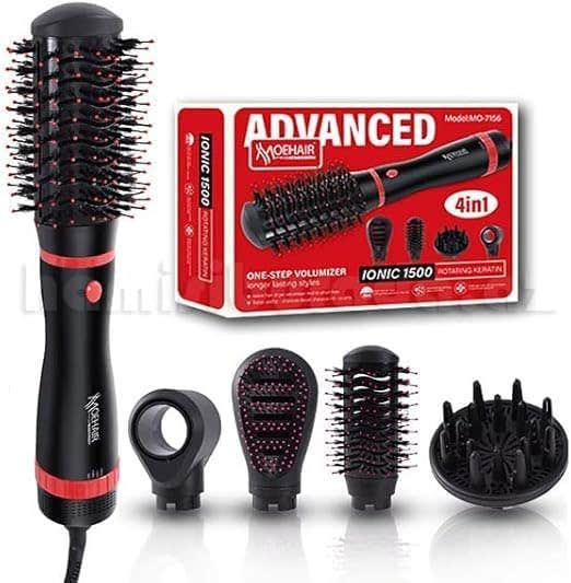 Generic 1500W Hair Dryer Brush - Red Ceramic & Plastic - Moisturizing & Fast Styling