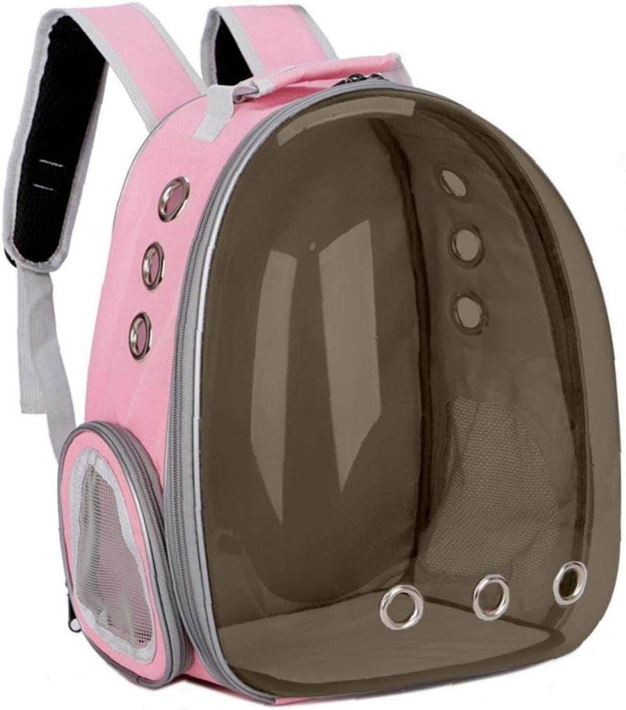 Double Shoulder Portable Breathable Pet Carrier Backpack for Cats Dogs Outdoor Travel Pink Pet Supplies