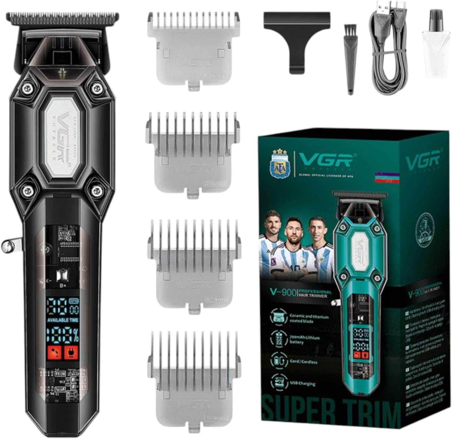 Generic V-900 Men's Ceramic Razor | Fast Charging | 120 min Runtime | USB Charger