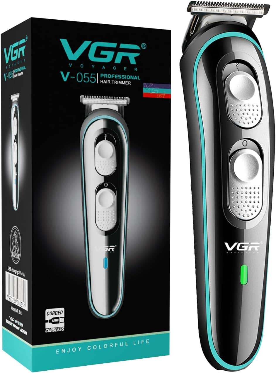 VGR V-055 Cordless Electric Shaving Kit for Men - Stainless Steel Cutter Head