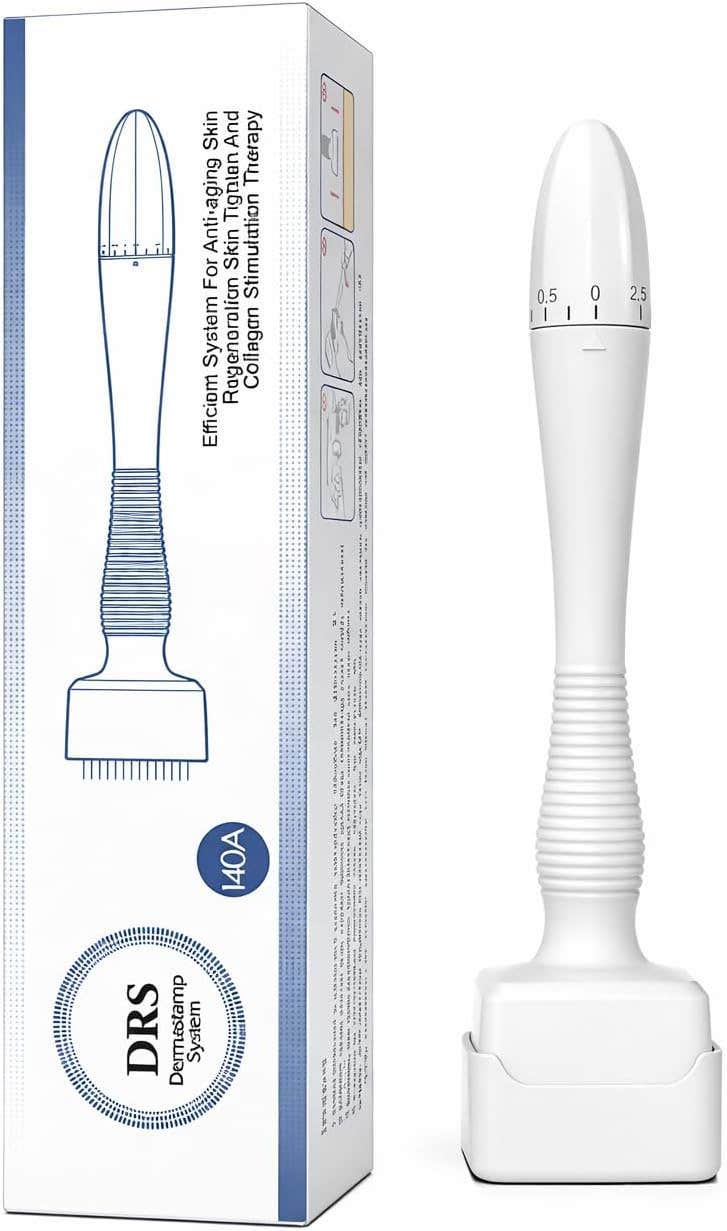 Derma Stamp Anti Aging Microneedling Device for Face and Skin Care, Adjustable Needle Depth Skincare Tool