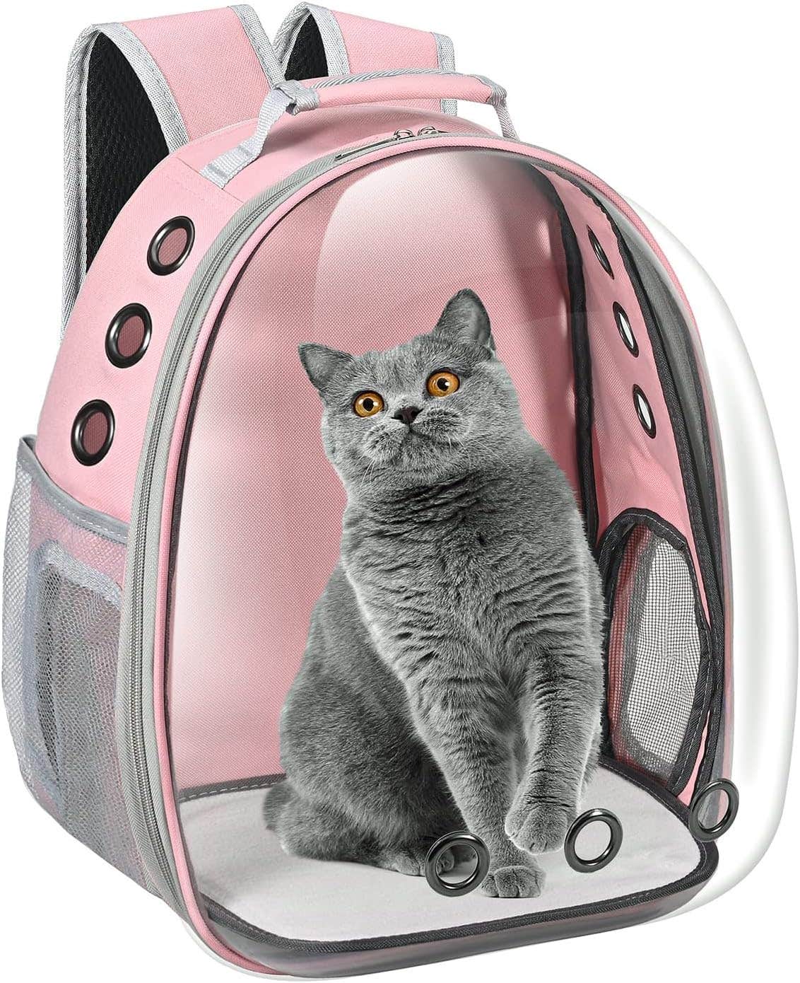 Dorphy Pink Cat Carrier Backpack, Space Capsule Design, Waterproof and Durable