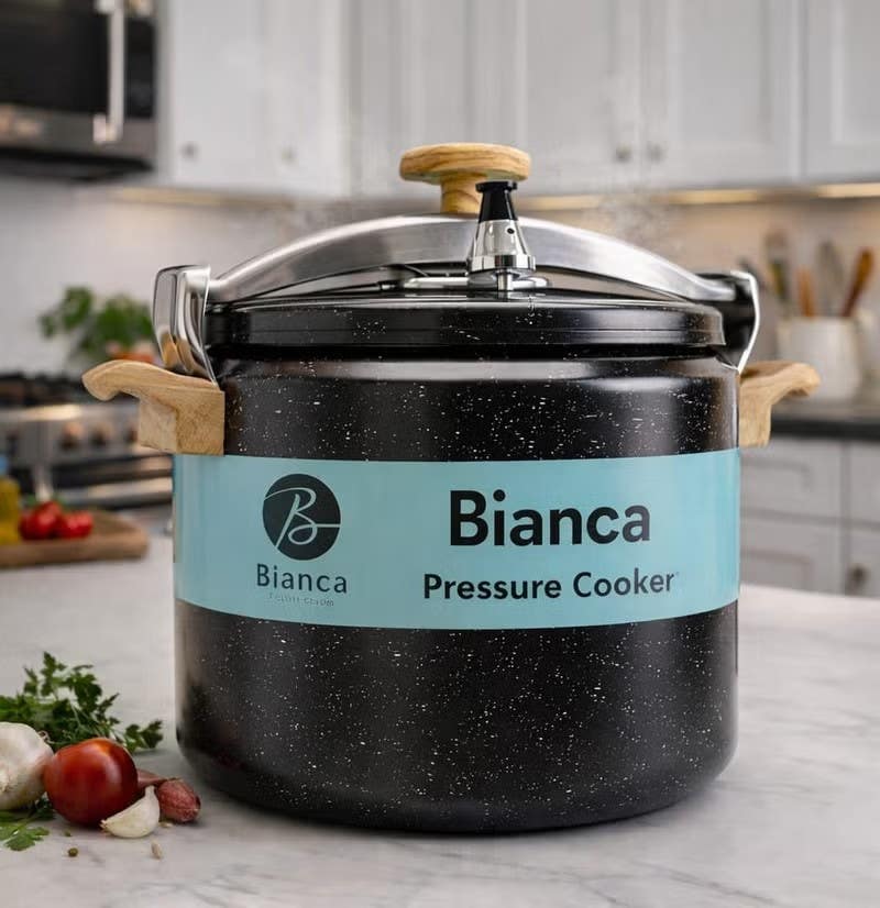Bianca 8-Liter Induction Pressure Cooker - Black, Fast Cooking