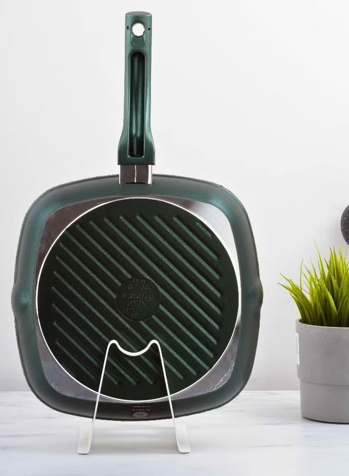Bianca 28cm Granite Grill Pan - Non-Stick Aluminum, Green