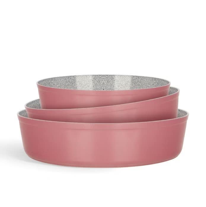 Bianca Non-Stick Granite Oven Tray Set - 3 Piece (26-28-30cm) - Pink