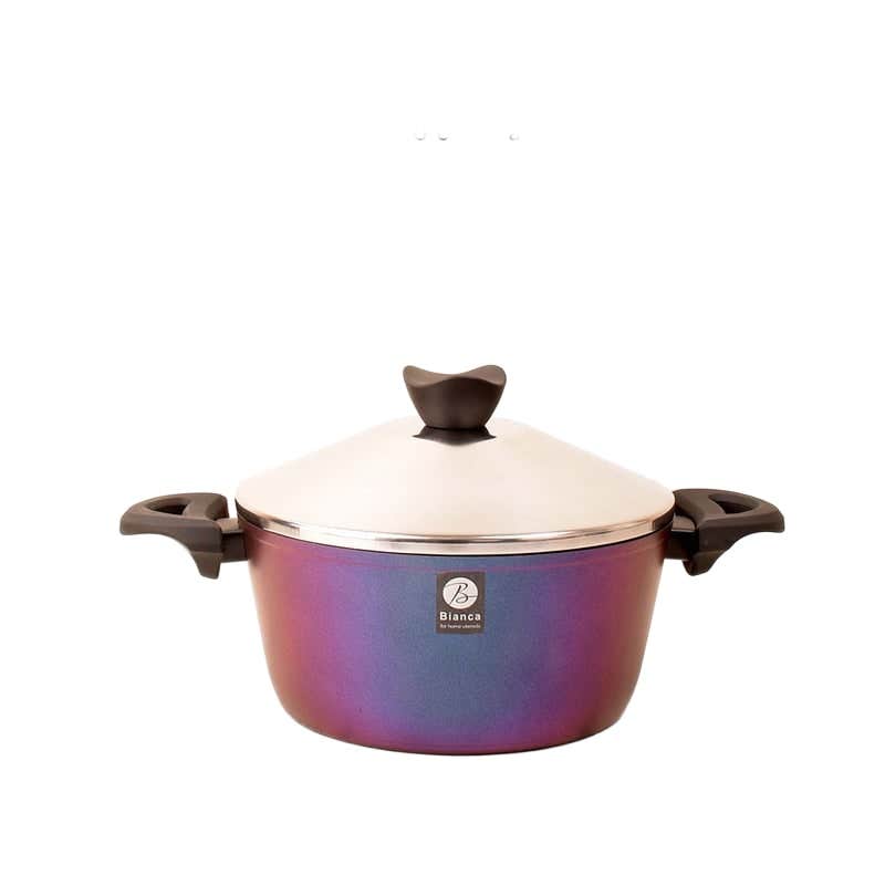 Bianca 20cm Granite Pot - Non-Stick Coating, Even Heat Distribution, Bakelite Handle