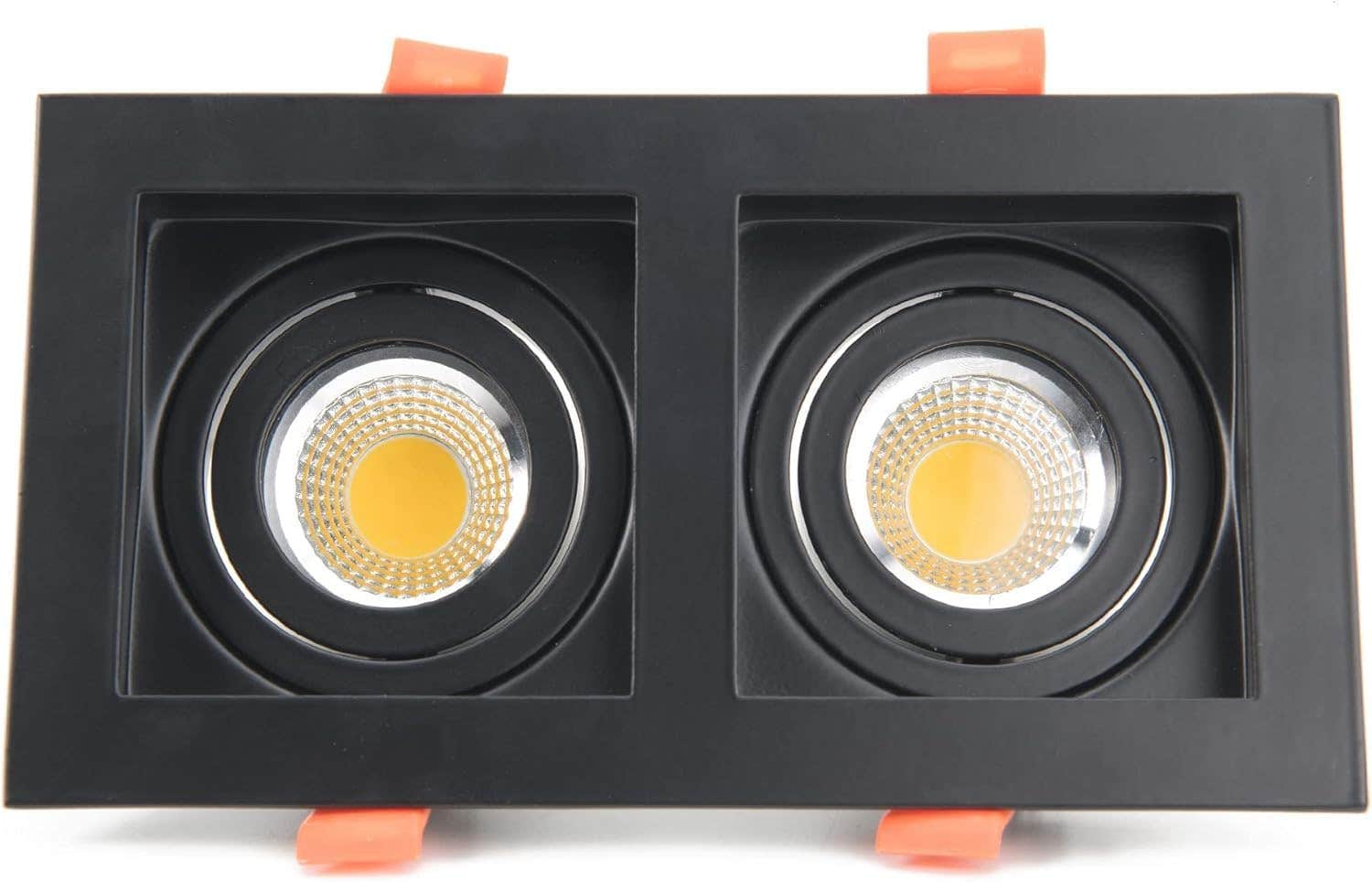 Modern Adjustable Dual-Spot LED Ceiling Lights - Black (Set of 2)