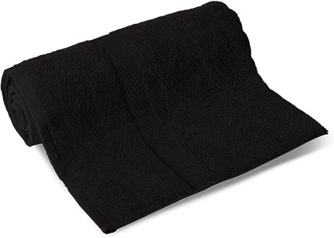 Luxury Black Cotton Bath Towel - High Water Absorption - 140x70 cm
