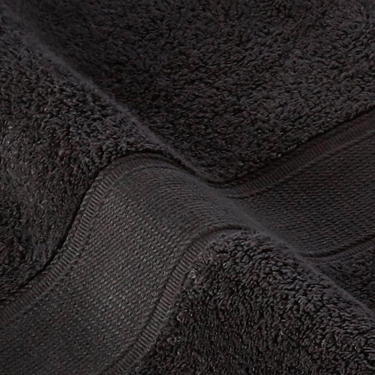 Large Cotton Bath Towel - High Absorption & Color Fastness - Black - Generic