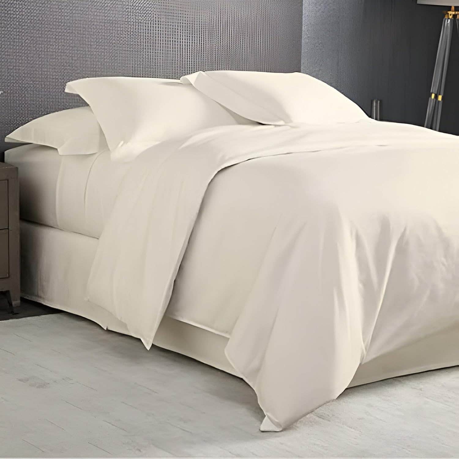 Cotton Duvet Cover Set - 3 Pieces - OFF WHITE - 220x240 cm
