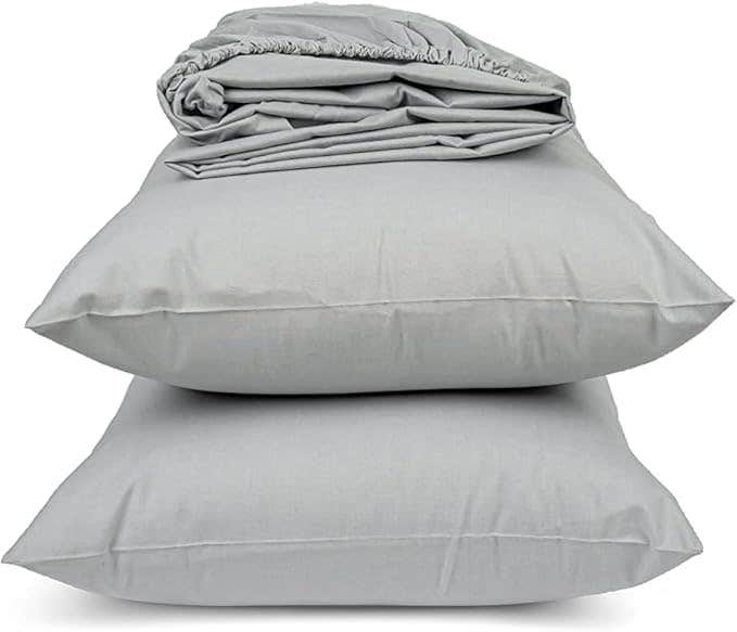 Generic Polycotton Solid Color Sheet Set - 4 Pieces - (120X200) - Cool Gray