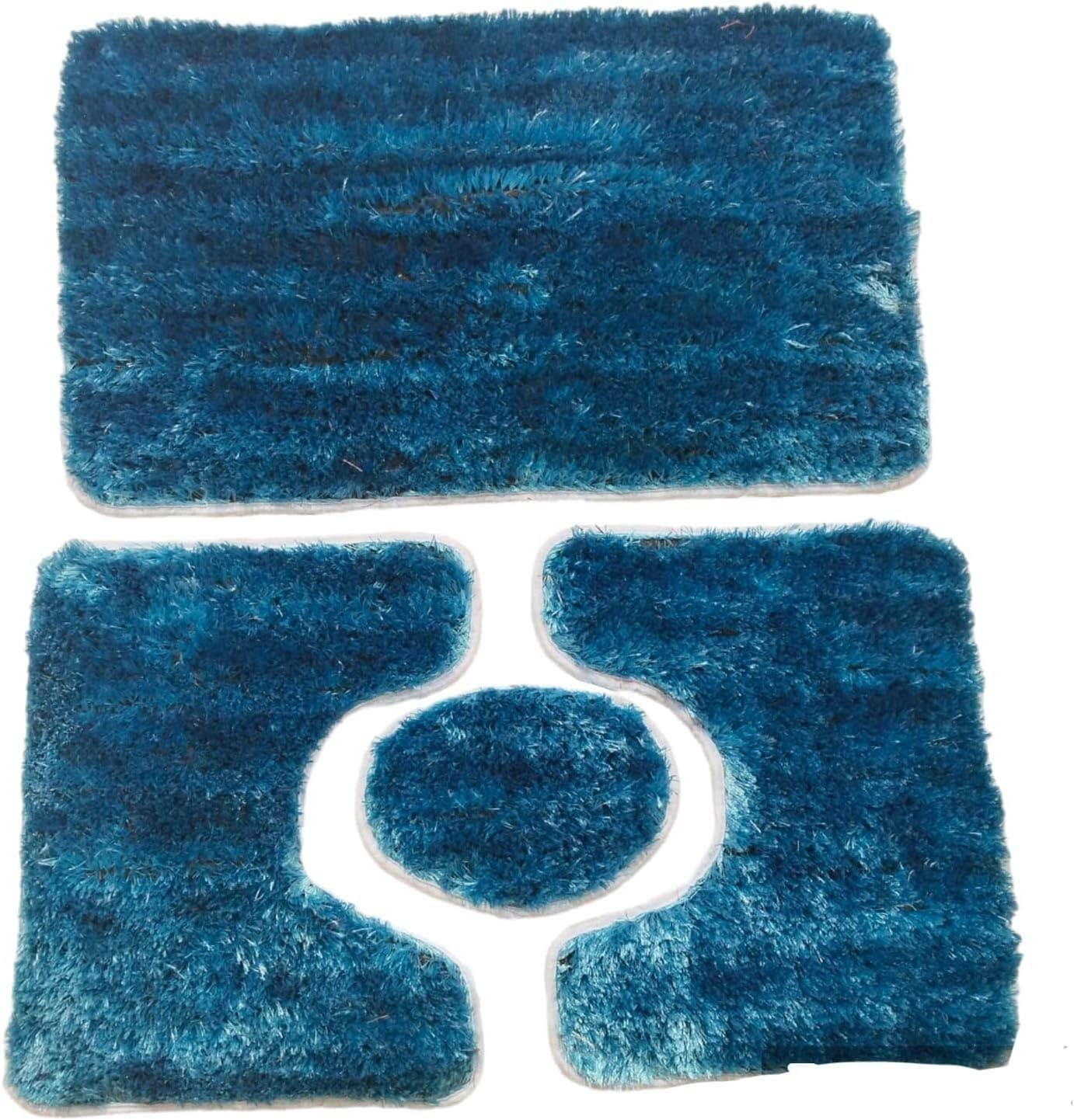 Generic High-Quality 4-Piece Bath Mat Set - Non Slip Microfiber - Gunzari