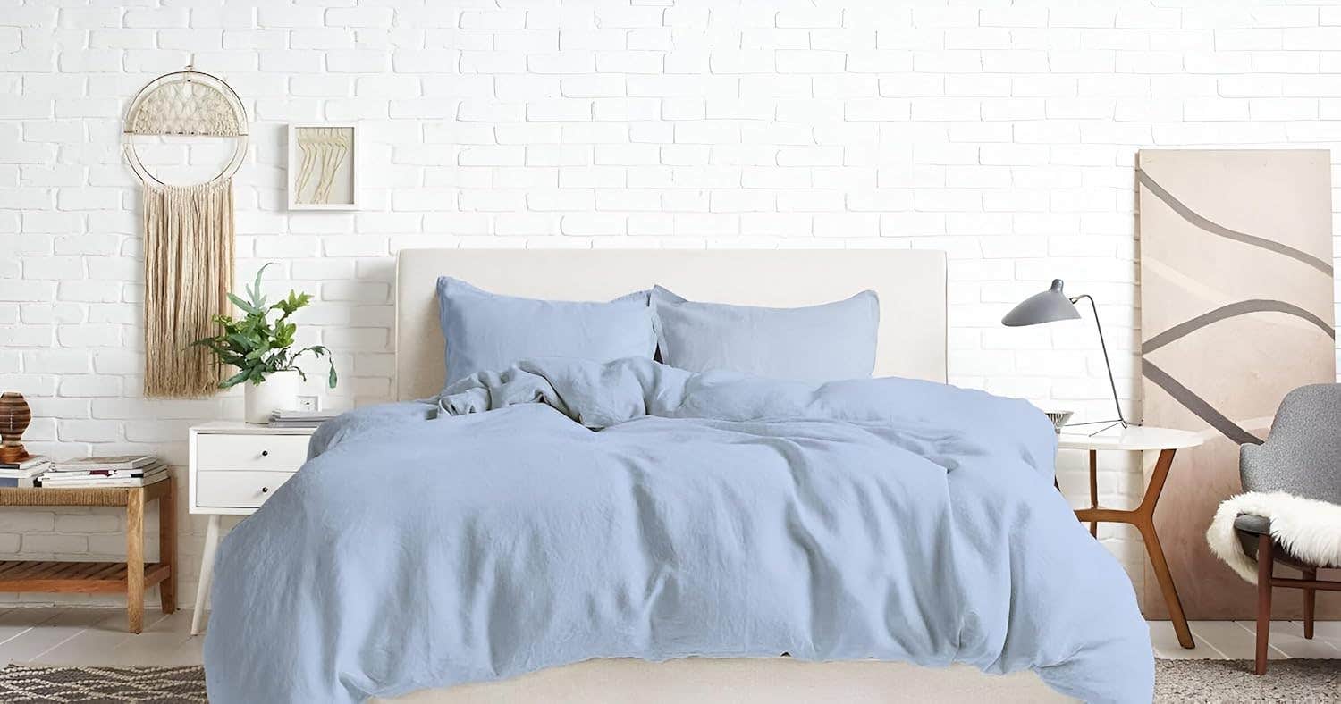 Generic Cotton Duvet Cover Set - Light Blue (3 Pieces, 220x240)