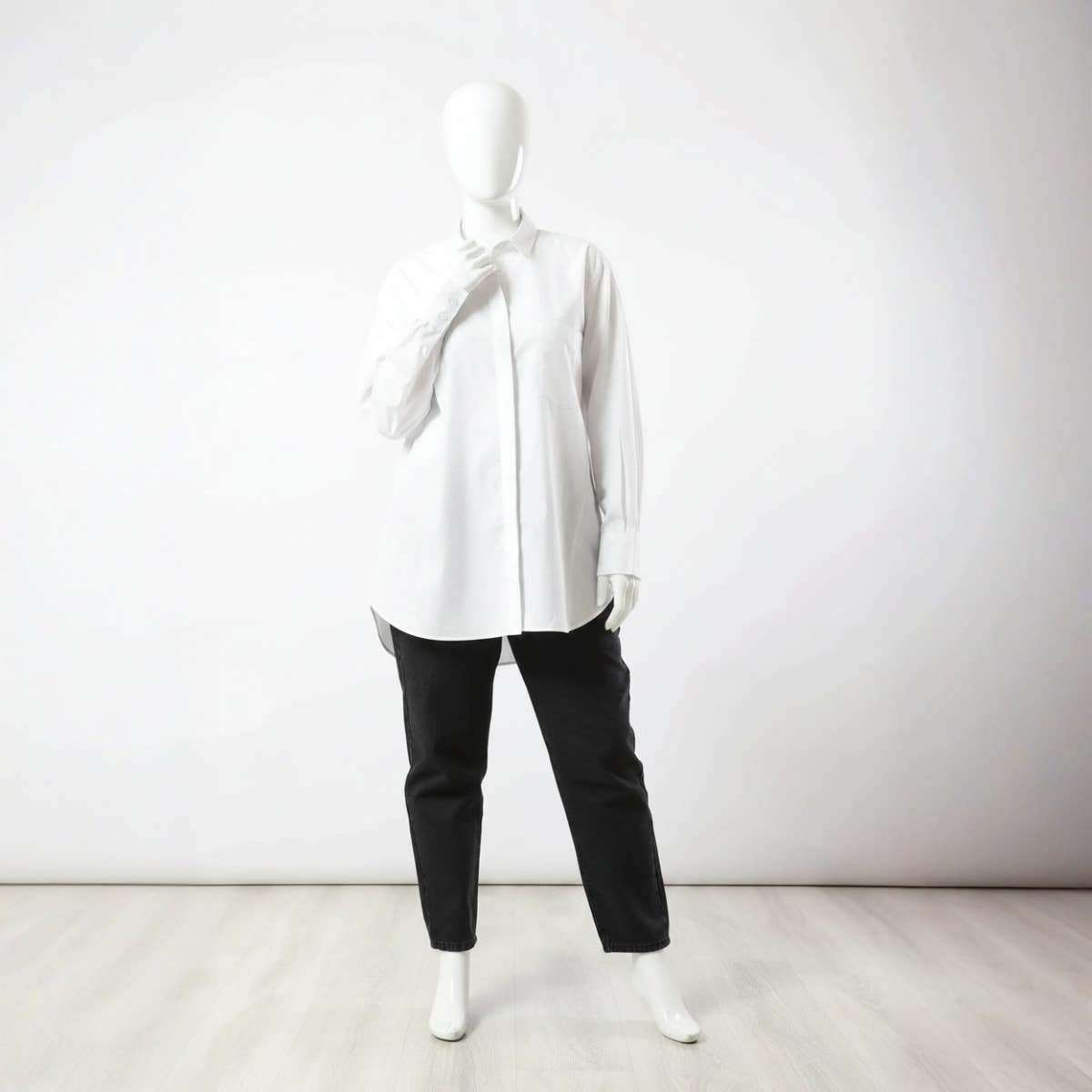 Carinawear Classic Collar Plain Shirt - Cotton Blend, Button Down, Long Sleeves