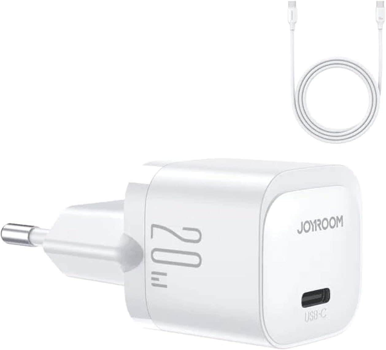 Joie Room Small Smart Fast Charging EU 20W Power Adapter with C Cable 1m White JR-TCF02