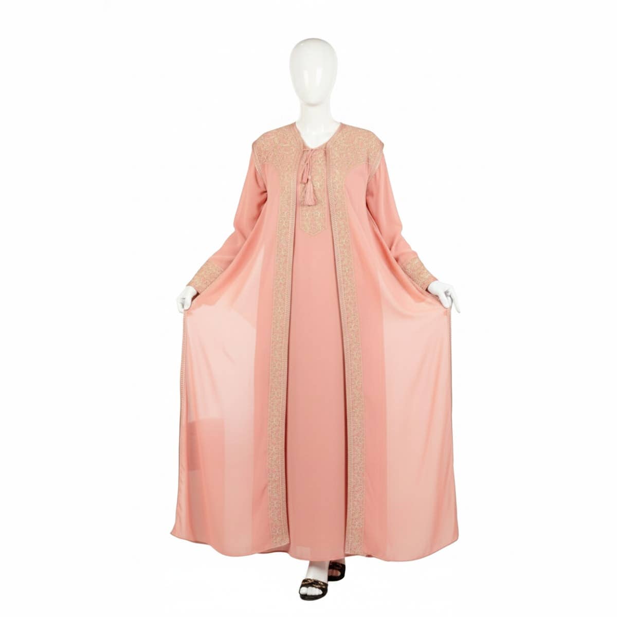 Women's Abaya - Gamal Sons, Chiffon, 2 Pieces, For Occasions - Cashmere
