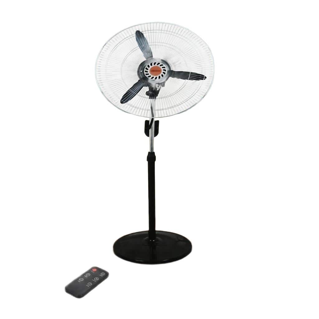 Humex Metal Pedestal Fan, 20 Inch, 3 Blades, with Remote Control - Black