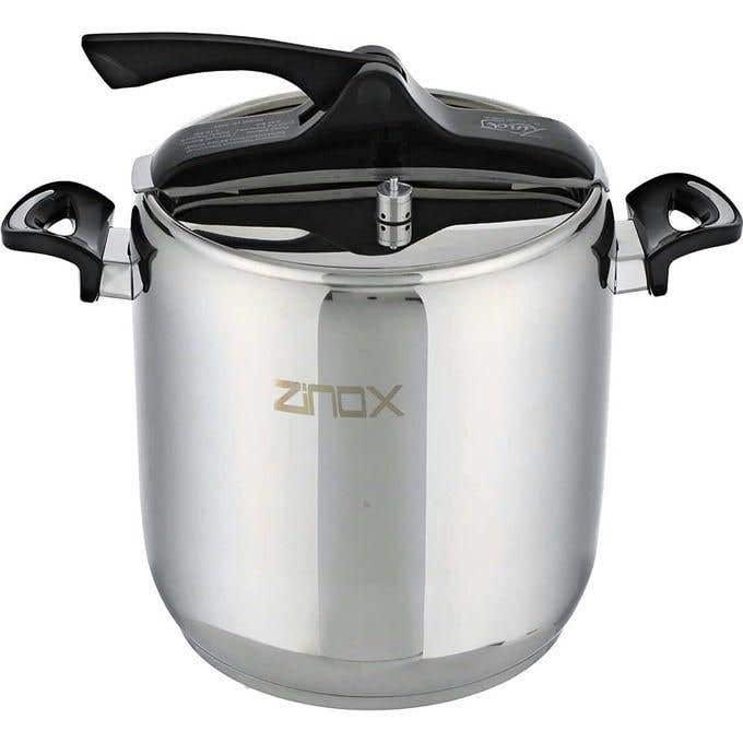Zinox Stainless Steel Pressure Cooker, 12 Liters - Silver Black
