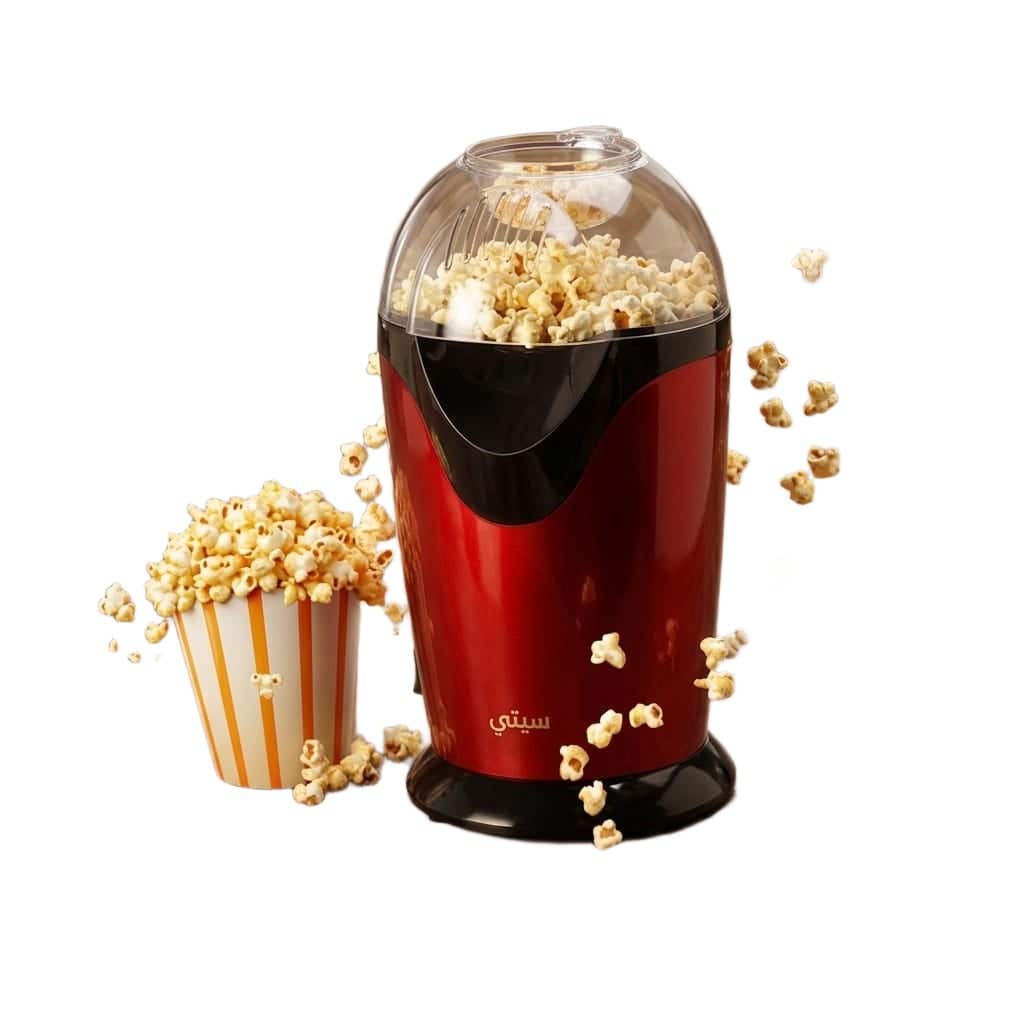 City Oil-Free Popcorn Maker, 1200 Watts - Red