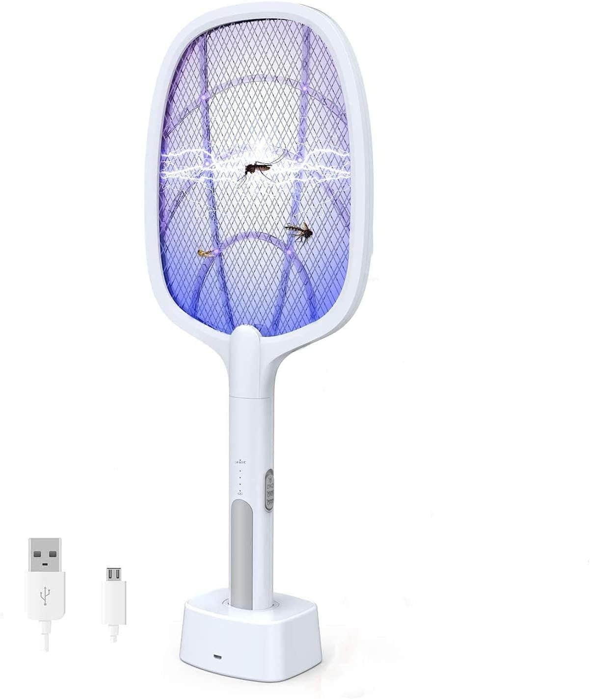Dickinda Electric Bug Zapper Racket with 3-Layer Safety Mesh
